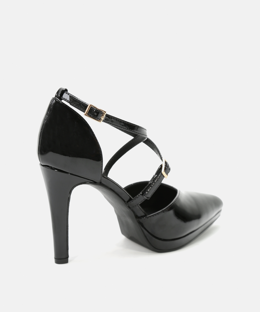 Sapatos salto tiras cruzadas image number null